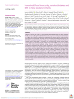 Household food insecurity, nutrient intakes and BMI in New Zealand infants