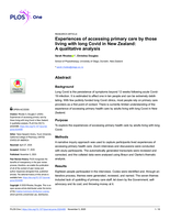 Experiences of accessing primary care by those living with long Covid in New Zealand: A qualitative analysis