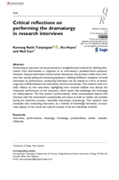 Critical reflections on performing the dramaturgy in research interviews