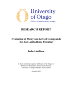 Evaluation of Phenytoin-derived Compounds for Anti-Arrhythmic Potential