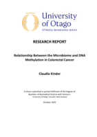 Relationship Between the Microbiome and DNA methylation in Colorectal Cancer