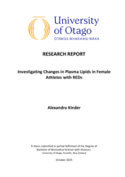 Investigating changes in Plasma Lipids in Female Athletes with REDs