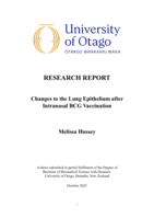 Changes to the Lung Epithelium after Intranasal BCG Vaccination