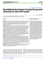 Quantifying the impact of early life growth adversity on later life health