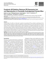 Forebrain AR deletion restores PR expression but not reproduction in prenatally androgenised female mice