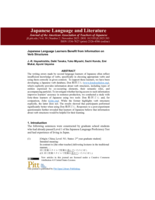 Japanese Language Learners Benefit from Information on Verb Structures