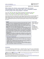 What informs the choices young people living with chronic musculoskeletal pain make about their care? A qualitative analysis of focus groups with young people in Australia
