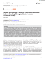 Beyond Beneficiaries: Expanding Questions of Autonomy in Crowdfunding, Through a Situated Lens on Health Citizenship