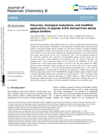 Discovery, biological evaluations, and modified applications of peptide AVHS derived from dental plaque biofilms