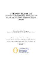 Te tai ora o karehana. Tikanga-guided genomic approaches to breast and ovarian cancer for wāhine Māori