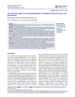 The role and impact of voice physiotherapy: A qualitative study of service user perspectives