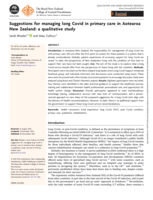 Suggestions for managing long Covid in primary care in Aotearoa New Zealand: a qualitative study