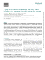 Timing of antibacterial prophylaxis and surgical site infection rates in clean orthopaedic and cardiac surgery