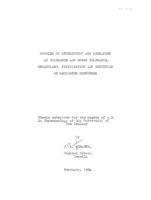 Studies on development and mechanism of tolerance and cross tolerance, metabolism, distribution and excretion of methonium compounds