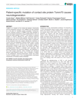 Patient-specific mutation of contact site protein Tomm70 causes neurodegeneration