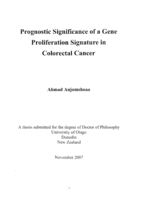 Prognostic significance of a gene proliferation signature in colorectal cancer