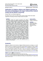 Implications of religious salience and religious practices on the senses of belonging to the larger Aotearoa/New Zealand society and the Muslim community