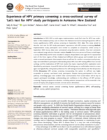 Experience of HPV primary screening: a cross-sectional survey of 'Let's test for HPV' study participants in Aotearoa New Zealand