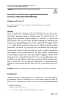 Resisting the Given(s): Enacting Teacher Professional Learning and Development Differently