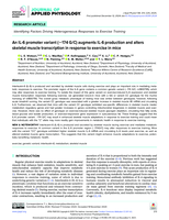 An IL-6 promoter variant (-174 G/C) augments IL-6 production and alters skeletal muscle transcription in response to exercise in mice