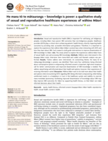 He mana tō te mātauranga - knowledge is power: a qualitative study of sexual and reproductive healthcare experiences of wāhine Māori