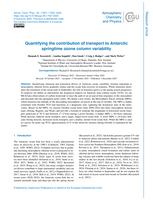 Quantifying the contribution of transport to Antarctic springtime ozone column variability
