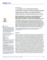 Lumicitabine, an orally administered nucleoside analog, in infants hospitalized with respiratory syncytial virus