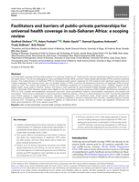Facilitators and barriers for public-private partnerships for universal health coverage in sub-Saharan Africa: A scoping review