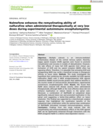 Nalmefene enhances the remyelinating ability of nalfurafine when administered therapeutically at very low doses during experimental autoimmune encephalomyelitis