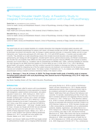 The Otago Shoulder Health Study: A Feasibility Study to Integrate Formalised Patient Education with Usual Physiotherapy