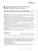 Analytical Verification of a Point-of-Care High-Sensitivity Troponin I Assay