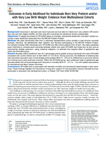 Outcomes in Early Adulthood for Very Preterm and Very Low Birth Weight Individuals: Evidence from Multi-National Cohorts