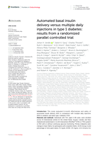 Automated basal insulin delivery versus multiple daily injections in type 1 diabetes: results from a randomized parallel controlled trial