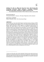 Ahakoa he aha te rākau he hua kei roto: Reviewing the Teaching Council’s draft Inclusive Teaching Practice Guidance through a children's rights oriented lens