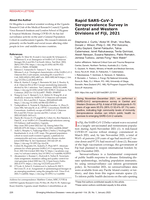 Rapid SARS-CoV-2 Seroprevalence Survey in Central and Western Divisions of Fjji, 2021