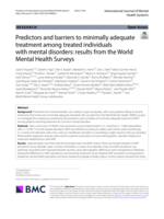 Predictors and barriers to minimally adequate treatment among treated individuals with mental disorders: results from the World Mental Health Surveys