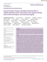 Characterisation of plasma phosphorylated Tau181 in a middle‐aged birth cohort: Associations with cognitive decline, brain structural integrity, and accelerated ageing