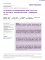 Amotivation associated with altered latent effort‐based decision‐making processes in Alzheimer's and Parkinson's disease