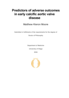 Predictors of adverse outcomes in early calcific aortic valve disease