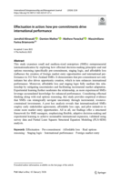 Effectuation in action: how pre-commitments drive international performance