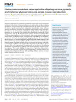 Distinct macronutrient ratios optimize offspring survival, growth, and maternal glucose tolerance across mouse reproduction