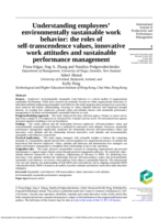 Understanding employees' environmentally sustainable work behavior: the roles of self-transcendence values, innovative work attitudes and sustainable performance management