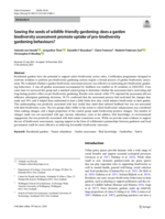 Sowing the seeds of wildlife-friendly gardening: does a garden biodiversity assessment promote uptake of pro-biodiversity gardening behaviours?