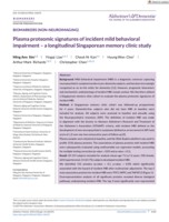 Plasma proteomic signatures of incident mild behavioral impairment – a longitudinal Singaporean memory clinic study