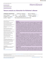 Texture analysis as a biomarker for Alzheimer's disease