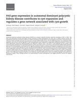 PAX gene expression in autosomal dominant polycystic kidney disease contributes to cyst expansion and regulates a gene network associated with cyst growth