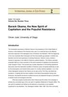 Barack Obama, the New Spirit of Capitalism and the Populist Resistance