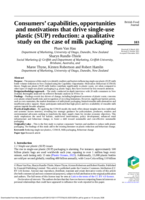 Consumers’ capabilities, opportunities and motivations that drive single-use plastic (SUP) reduction: a qualitative study on the case of milk packaging