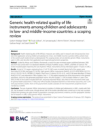 Generic health-related quality of life instruments among children and adolescents in low- and middle-income countries: a scoping review