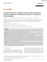 Systematic Review and Meta-Analysis of the Association Between Subjective and Objective Cognitive Function in Mood Disorders